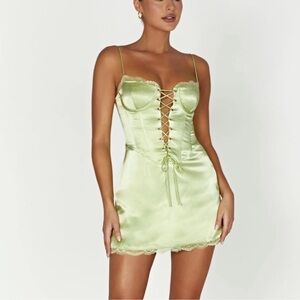 Meshki Light Green Mini Dress